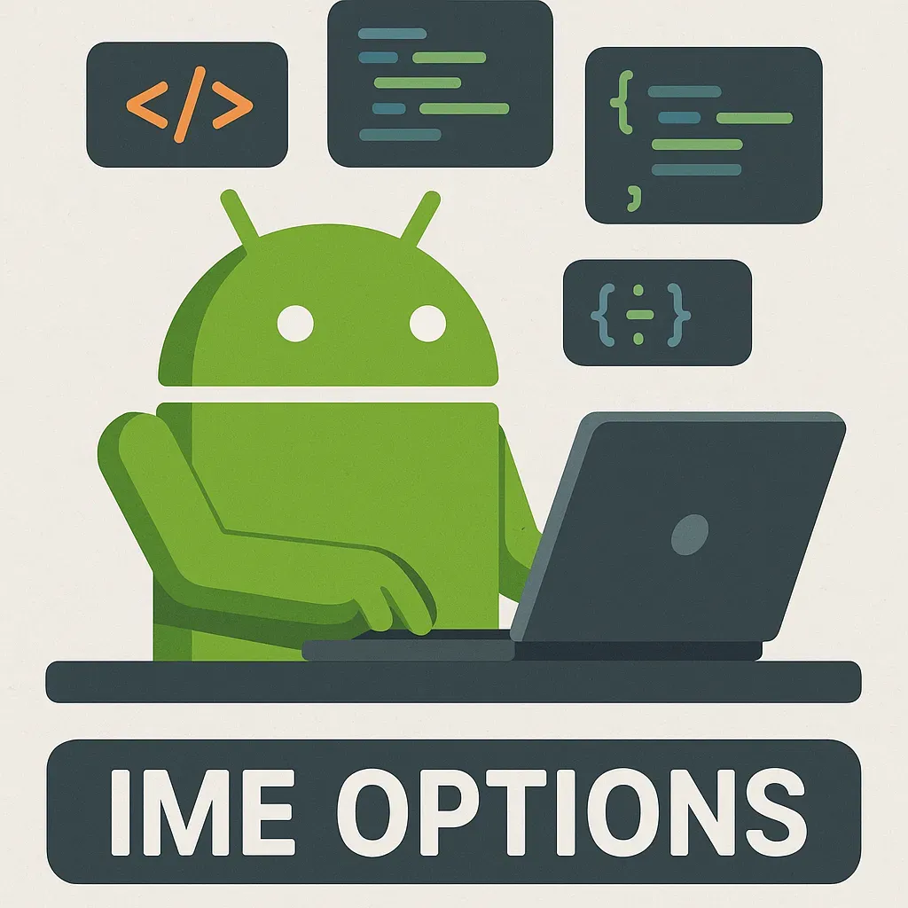 Android keyboard showing an IME action button